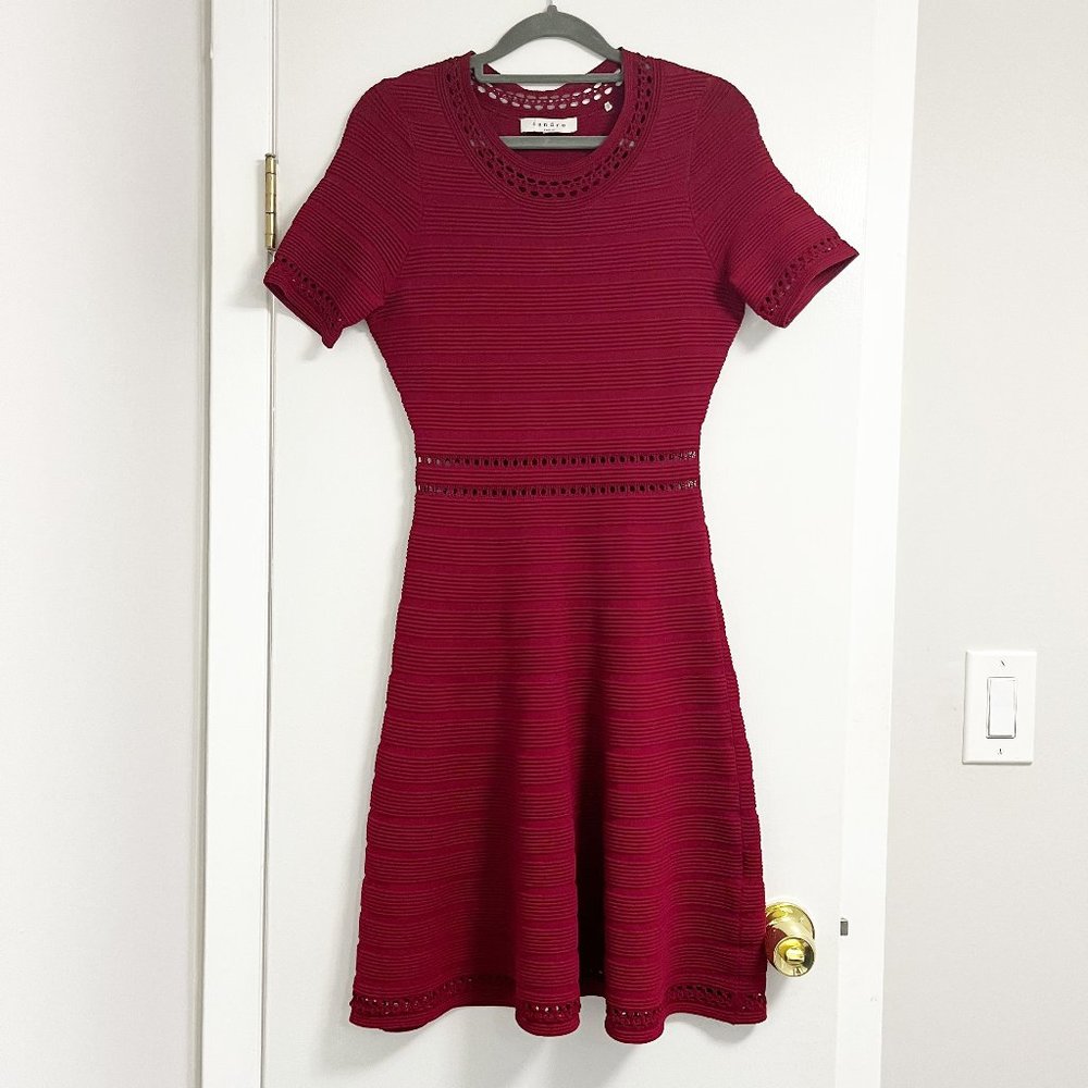 Sandro Women Burgundy Knit Dress